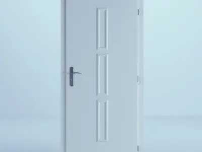 Indoor Outdoor White Door Set 1 3D model