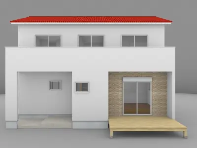 House model for background 21 Low-poly 3D model