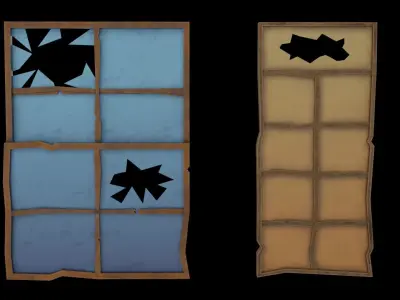 Windows Set Low-poly 3D model
