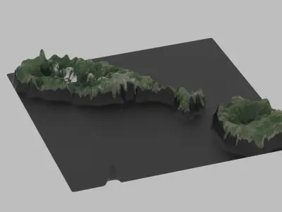 Saint Kitts and Nevis Map Country Low-poly 3D model