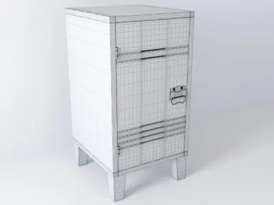 Commode - locker with wooden door 3D model