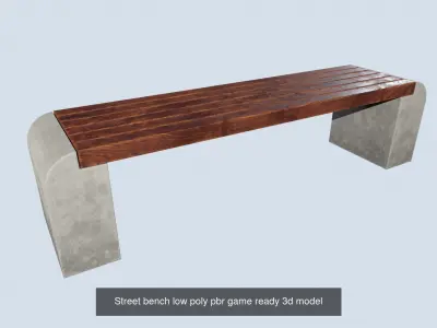 Street bench Pack 15 types pbr lowpoly gameready