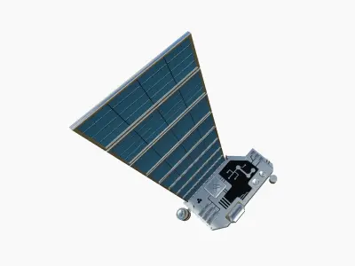 Satellite B08 Aluminum - SciFi Space Design Low-poly 3D model
