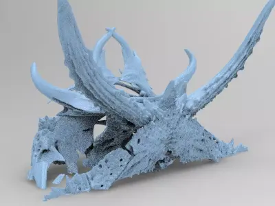 Alien Dragon God Bone Structure 12  3D model