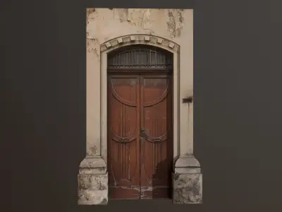Medieval Door 2 PBR  Low-poly 3D model