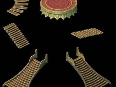 Game Architecture - Brothels - Stairs 01 3D model
