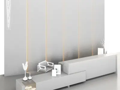 Reception03 reception desk with lights 3D model