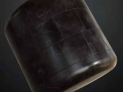 Polished Charcoal Veined Marble Blocks PBR Seamless Texture