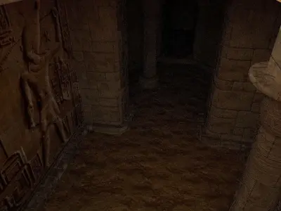 Horus temple interior Low-poly 3D model