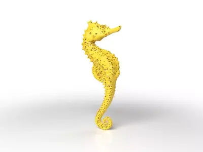 Seahorse Voronoi Low-poly 3D model