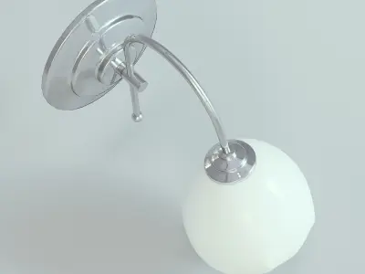 Wall Lamp Single White 1 3D model