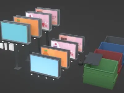 Street Props Low-poly 3D model