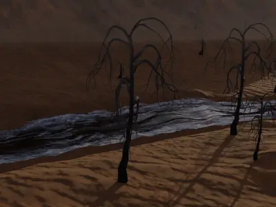 Realistic desert mountain 3D Scene 3D model