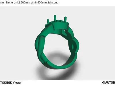 Men Ring Oval Stone 3D print model