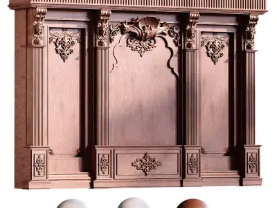 Wood Wall Panel 929 Low-poly 3D model