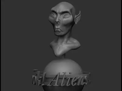 Alien bust of 3D print model