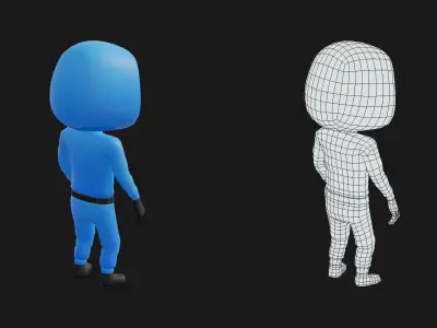 CHARACTER - CHIBI SQUID TROOPER Low-poly 3D model