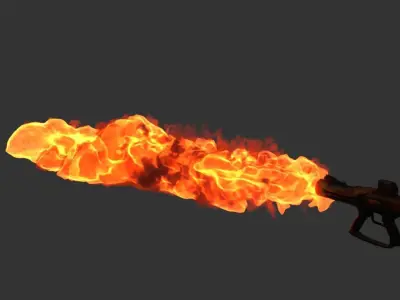 Sci Fi Flame Thrower Low-poly 3D model