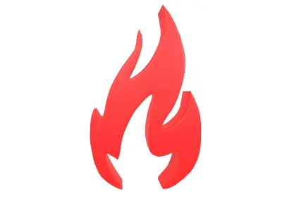 Fire Symbol v3 002 Low-poly 3D model