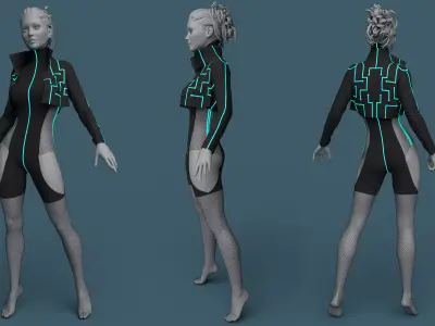 Futuristic outfit 3 3D model