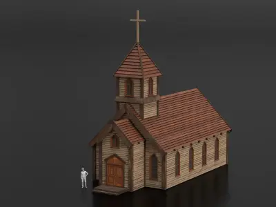 West Wild Church 01 Low-poly 3D model