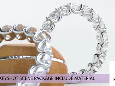 Jewelry Rendering Scenes - K005 - White light with brown  3D model