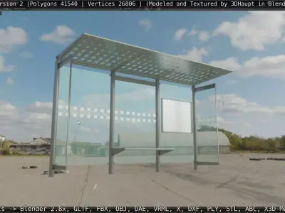 Bus  Stop Version 2 Low-poly 3D model