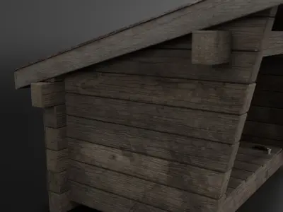 Wind protection forest shelter Low-poly 3D model