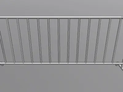 BARRIER LOW POLY metal barricade Low-poly 3D model