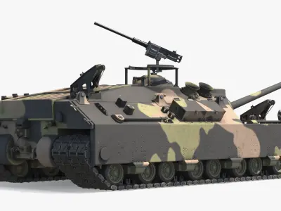  Armored Combat Vehicle With Camouflage Paint Rigged 