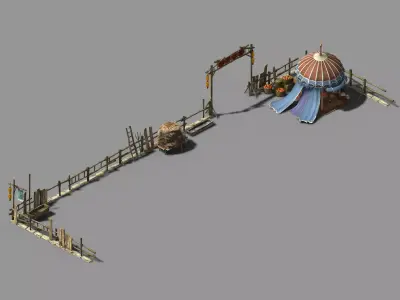 Ranch-Tibetan Incense Museum-Fence 3D model