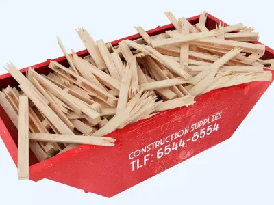 Industrial Container with broken pallets 3D model