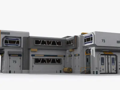 Factory Industrial Sci Fi x23 Low-poly 3D model
