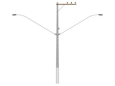 Concrete Lamp Post - Light Pole - Light Post - Street Light 44 3D model
