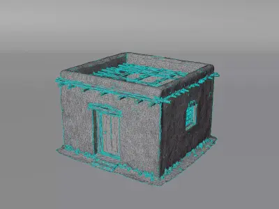 Traditional Arabic Adobe Mud House 3D model