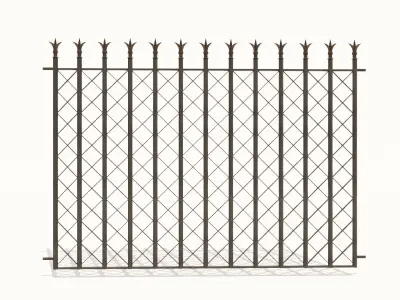 Cast Iron Fence Pack Low-poly 3D model