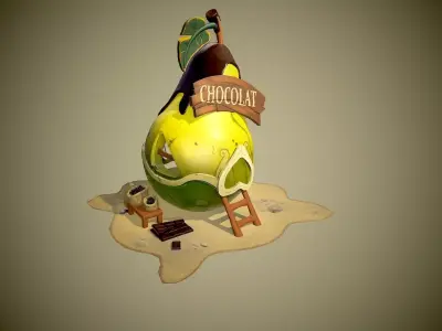 3D Pear house  Low-poly 3D model