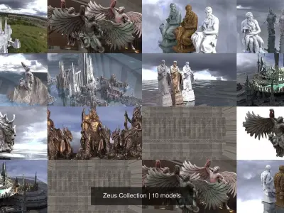 Zeus Collection different statues 3D Model Pack