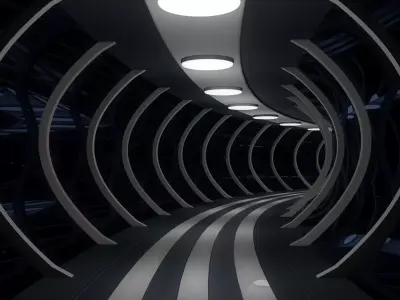 Sci Fi Tunnel 3D model 31