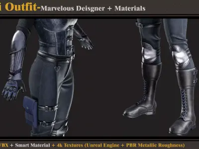 Sci-Fi Outfit-MD-Clo3d-Smart Material- Textures -OBJ-FBX  3D model