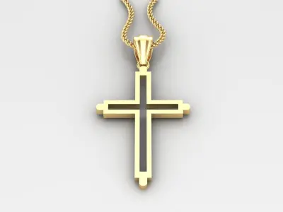 High Cross Pendant Light Gold 18K 4CP044 3D print model