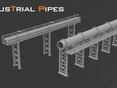 Industrial Pipes 3D model