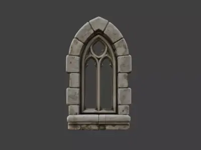 Stone Arch Window Low-poly 3D model