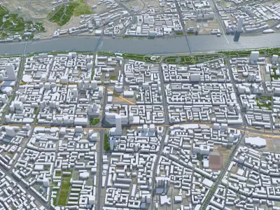 Lanzhou Gansu China 75km Low-poly 3D model