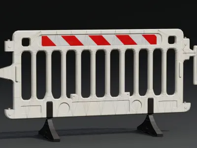 Plastic Barricade PBR Game-Ready Low-poly 3D model