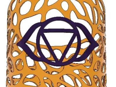 7 Chakras Glass Vase Holder 3D Model Pack