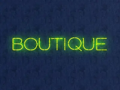 Boutuque Neon Sign Low-poly 3D model