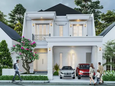 Scene lumion 10 classic design facade and 3d exterior model 3D model