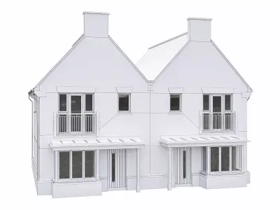 Neighborhood Houses P03 Low-poly 3D model