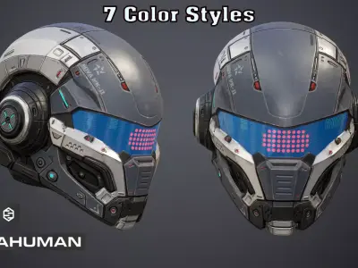 Sci Fi Helmet p03 Low-poly 3D model